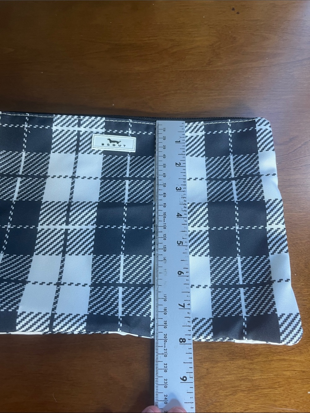 Scout Zippered Pouch Black and Cream Plaid - Picture 6 of 6